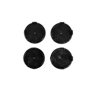 Dekielki na felgi 71/74 mm bez pierścienia (4 szt, czarne z chromowanym logo) zdjęcia 3