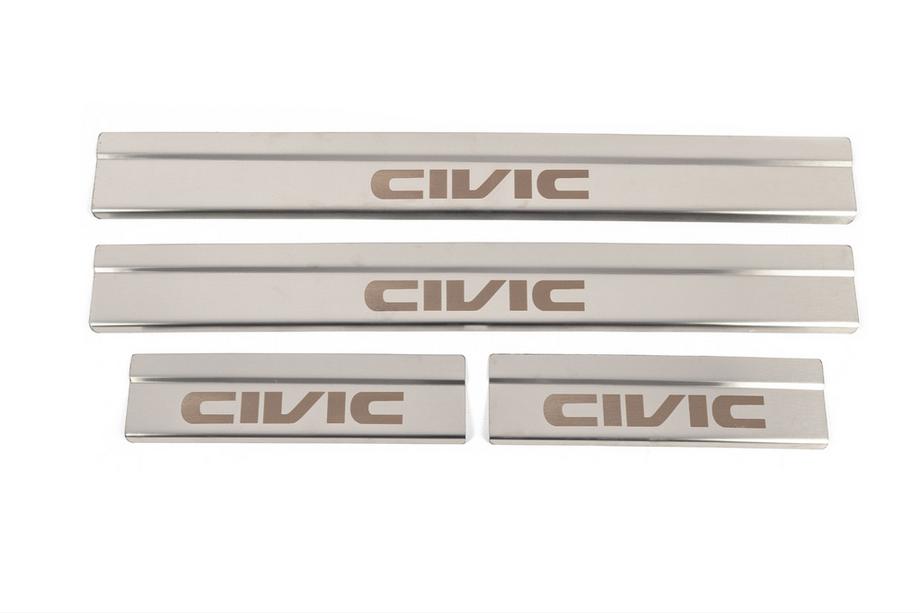 Honda Civic Sedan X 2016-2021 Nakładki na Progi (4 szt, Stal Nierdzewna) Zdjęcia 1
