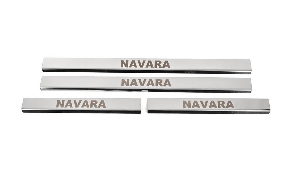 Nissan Navara 2006-2015 Nakładki na Progi (4 szt, Stal Nierdzewna) Image