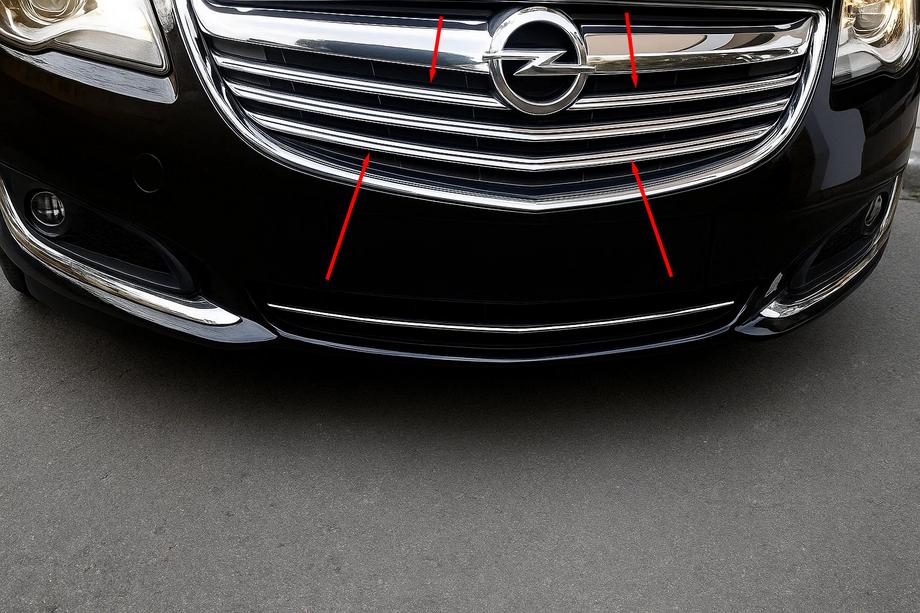 Opel Insignia 2008-2017 Chromowane Nakładki na Grill (2014-2017, Stal Nierdzewna) Image