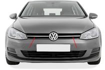 Volkswagen Golf 7/E-Golf 2012-2020 Nakładki na grill chromowane (górne, stal nierdzewna) zdjęcia 3