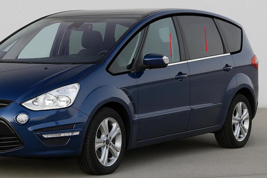 Ford S-Max 2007-2014 Listwy okienne stal nierdzewna (4 szt.) Image