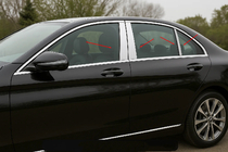 Mercedes C-class W205 2014-2021 Nakładki na słupki drzwi ze stali nierdzewnej (6 szt.) zdjęcia 1