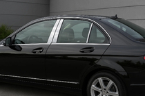 Mercedes C-class W204 2007-2015 Nakładki na słupki drzwi ze stali nierdzewnej (6 szt.) zdjęcia 1