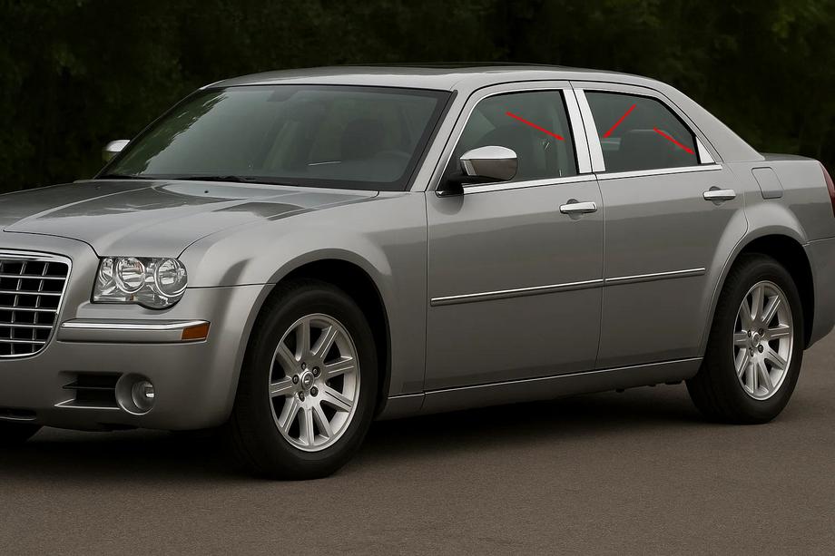 Chrysler C300 2004-2011 Nakładki na słupki drzwi ze stali nierdzewnej (6 szt.) Image