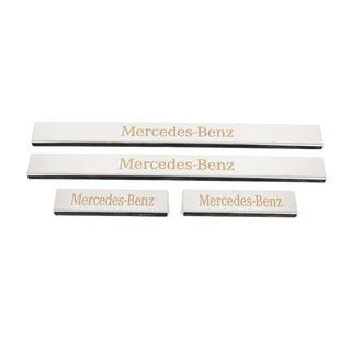 Nakładki progowe Carmos (4 szt, stal nierdzewna) Mercedes C-class W204 2007-2015 zdjęcia 1