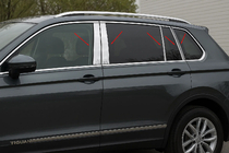Volkswagen Tiguan 2016-2023 Listwy słupków drzwi ze stali nierdzewnej (10 szt.) zdjęcia 1
