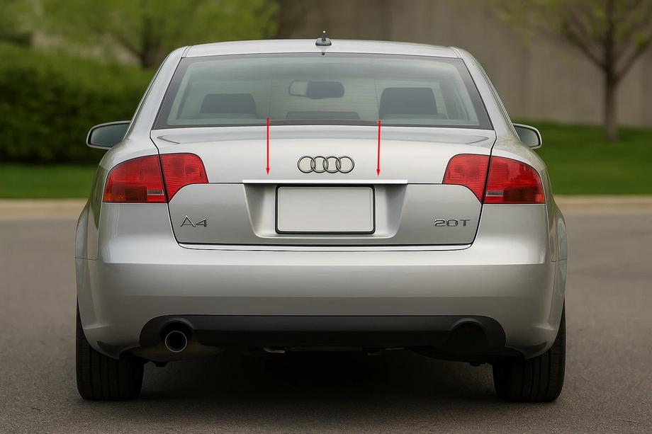 Audi A4 B7 2004-2008 Listwa nad tablicą rejestracyjną (Carmos stal nierdzewna) V-2 Image