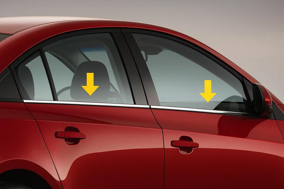 Renault Symbol 1999-2008 Zewnetrzne Listwy Ozdobne Szyb Stal Nierdzewna (Sedan, 4 szt) Image