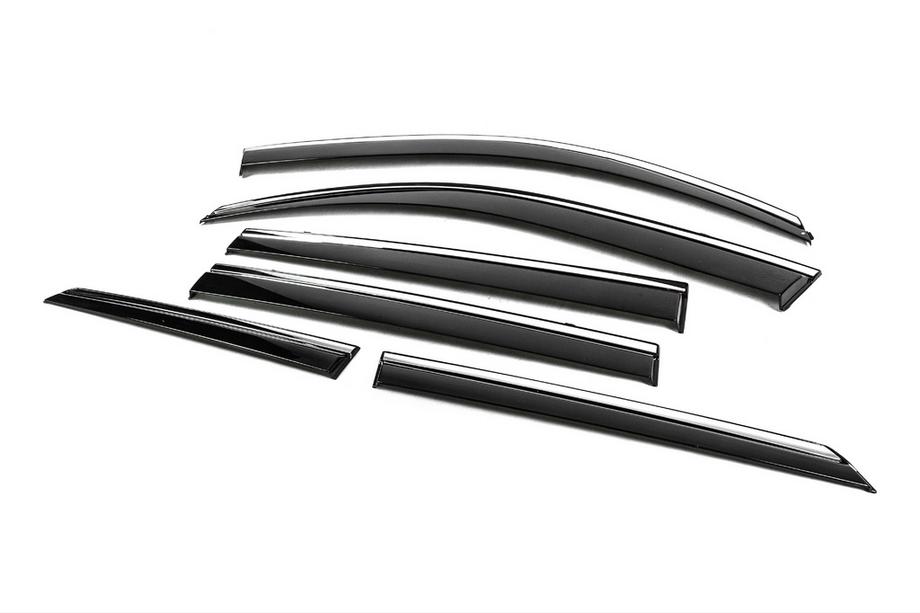 Toyota Land Cruiser Prado 150 2009-2023 Deflektory szyb z chromowaną listwą Niken Luxury (6 szt.) Zdjęcia 3