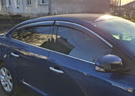 Renault Fluence 2009-2016 Deflektory szyb z listwą chromowaną (4 szt, Niken) zdjęcia 5