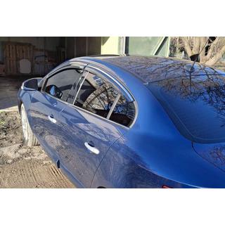 Deflektory szyb z listwą chromowaną (4 szt, Niken) Renault Fluence 2009-2016 zdjęcia 4