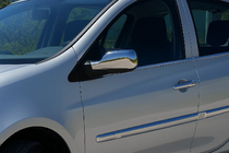 Renault Clio III 2005-2012 Zewnetrzne Ozdobne Listwy Okien Stal Nierdzewna (4 szt) Carmos - Turecka Stal Nierdzewna zdjęcia 1