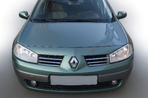 Renault Megane II 2004-2009 Chromowane Nakładki na Grill (Model 2004-2006, 6 szt., Stal Nierdzewna) OmsaLine - Włoska Stal Nierdzewna zdjęcia 1