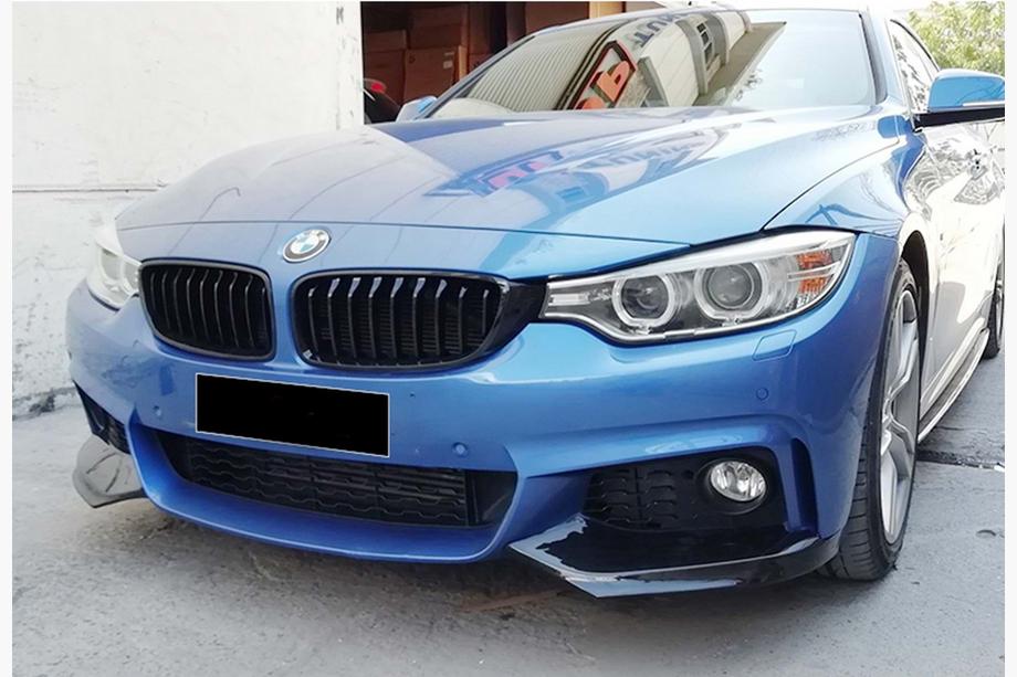 BMW 4 Series F32/F33/F36 2012-2020 Nakładka na przedni zderzak DPT Flap V-1 (do M-Technic, czarny połysk) Image
