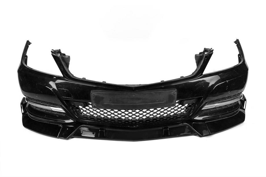 Mercedes C-class W204 2007-2015 Nakładka Zderzaka Przedniego DPT V1 (2011-2015, Czarny Połysk) Zdjęcia 4