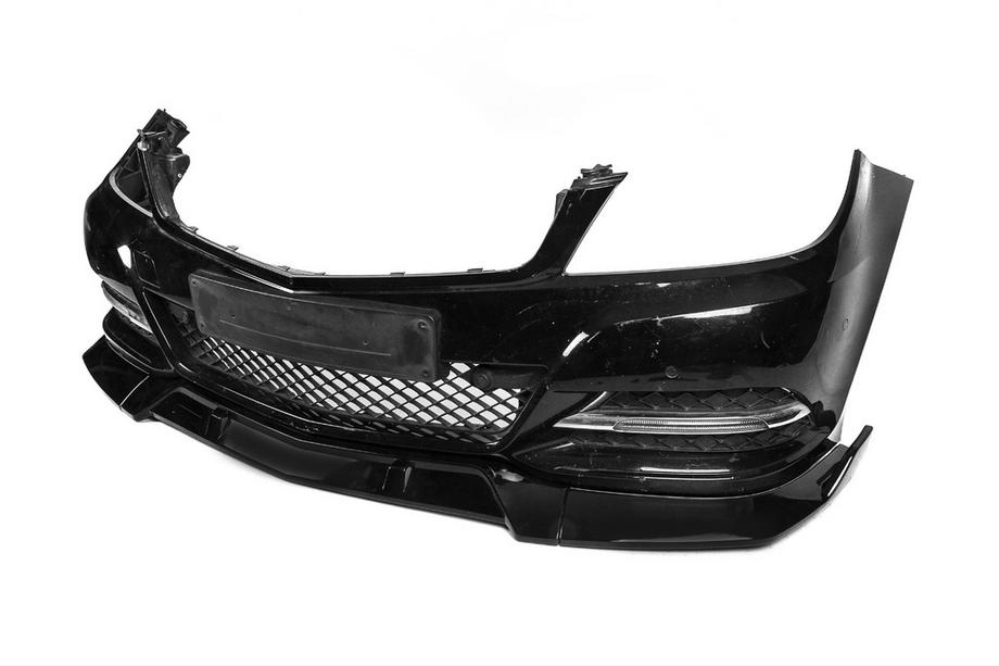 Mercedes C-class W204 2007-2015 Nakładka Zderzaka Przedniego DPT V1 (2011-2015, Czarny Połysk) Zdjęcia 14