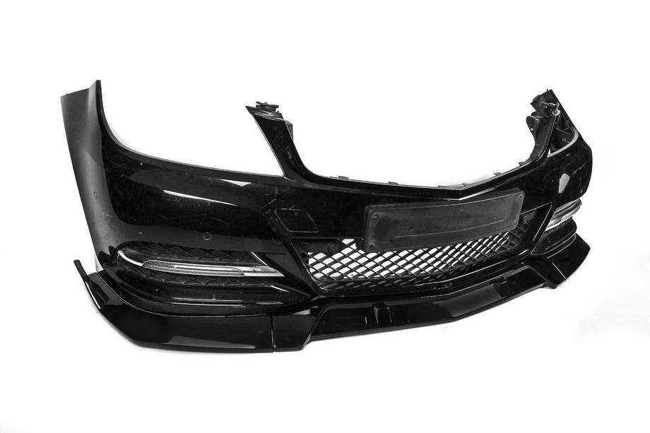 Mercedes C-class W204 2007-2015 Nakładka Zderzaka Przedniego DPT V1 (2011-2015, Czarny Połysk) Zdjęcia 15