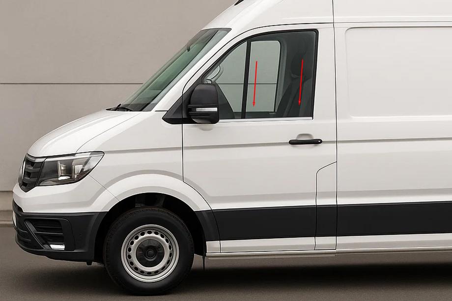 Volkswagen Crafter 2016- Listwy ozdobne okien (2 szt, stal nierdzewna) Image