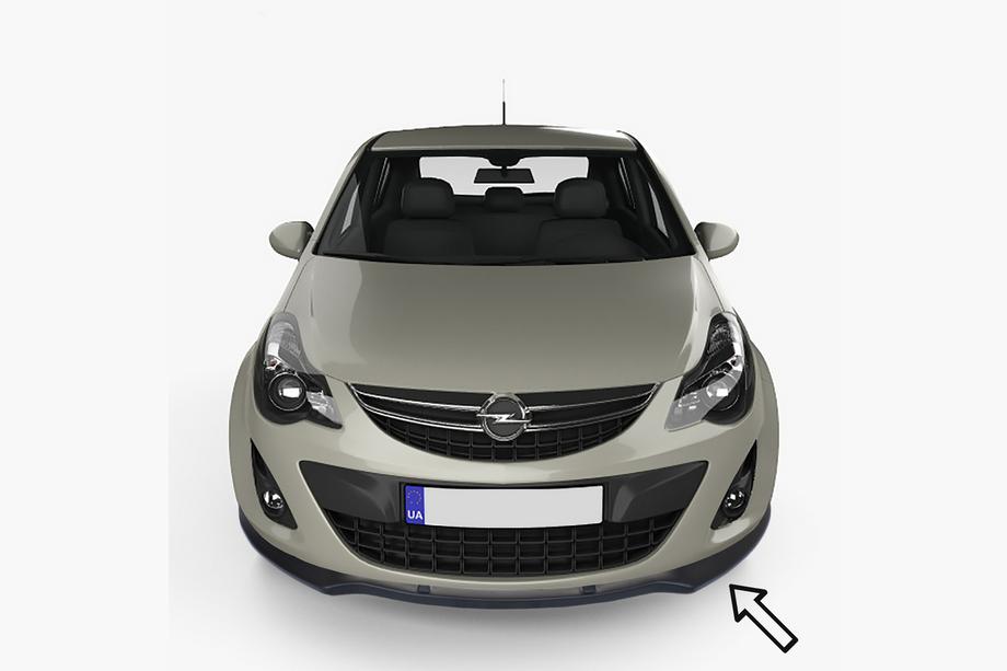 Opel Corsa D 2007-2014 Przedni splitter ESA (2010-2014, czarny) Image