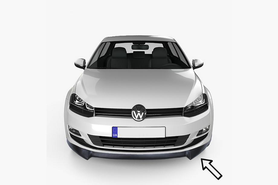 Volkswagen Golf 7/E-Golf 2012-2020 Przedni splitter ESA (czarny) Image