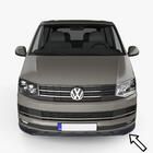 Volkswagen T6 2015-2024 Przedni splitter ESA (Transporter, czarny) zdjęcia 1