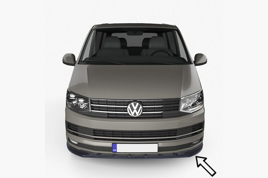 Volkswagen T6 2015-2024 Przedni splitter ESA (Transporter, czarny) Image