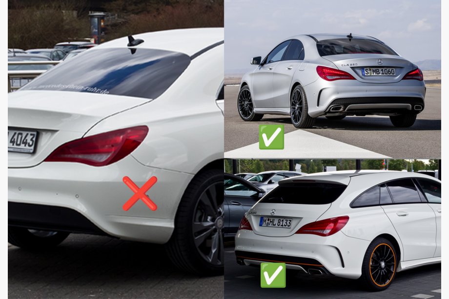 Mercedes CLA C117 2013-2019 Dyfuzor Tylny Black (Design CLA45 z Koncowkami) Zdjęcia 2