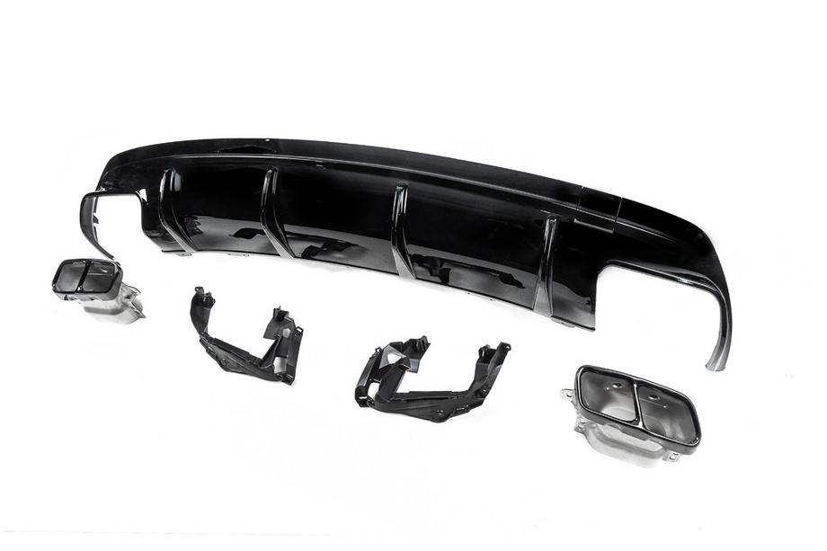 Mercedes CLA C117 2013-2019 Dyfuzor Tylny Black (Design CLA45 z Koncowkami) Zdjęcia 3