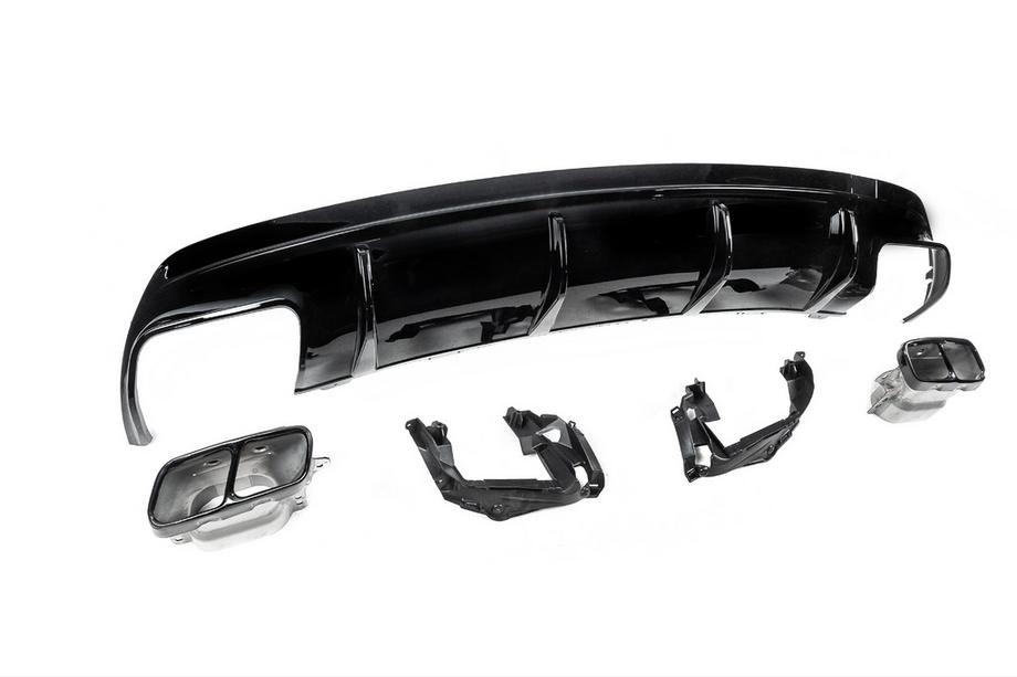 Mercedes CLA C117 2013-2019 Dyfuzor Tylny Black (Design CLA45 z Koncowkami) Zdjęcia 4