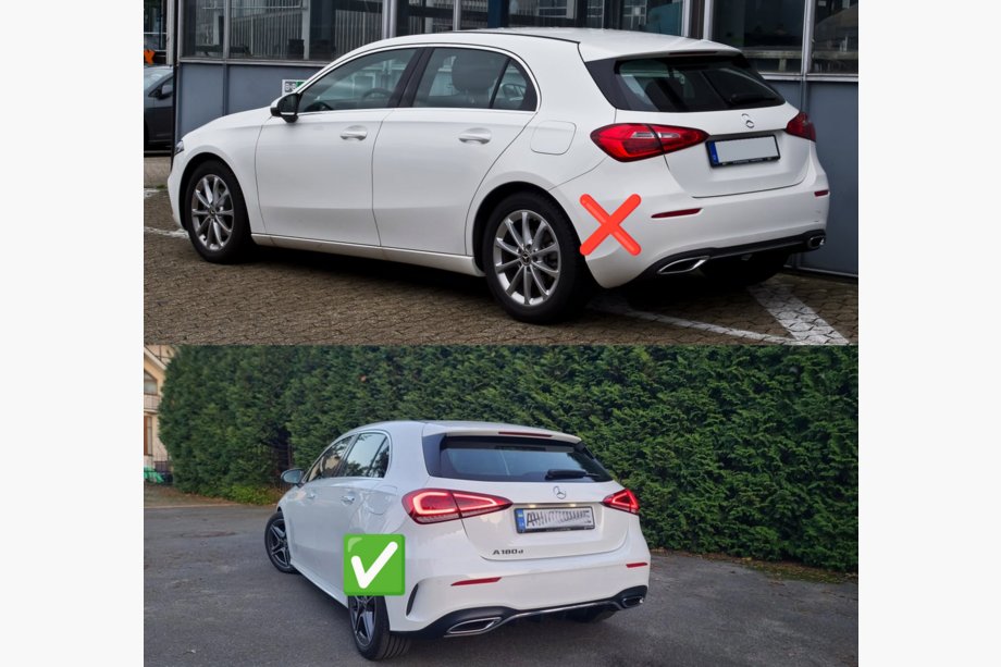 Mercedes A-class W177 2018- Tylny dyfuzor z końcówkami wydechu (Design A45 HB) Zdjęcia 3