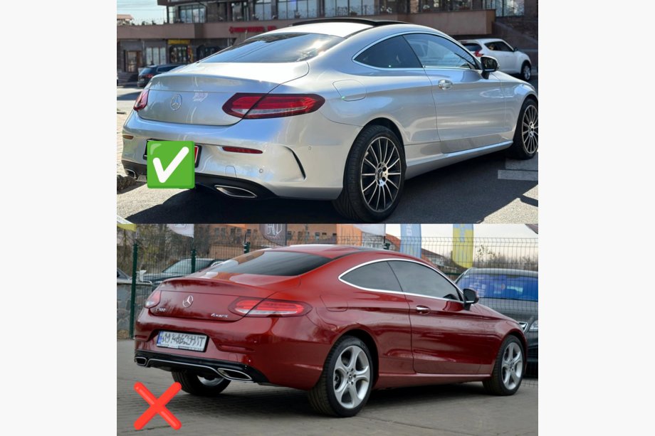 Mercedes C-class W205 2014-2021 Tylny dyfuzor z końcówkami wydechu (do Coupe Design AMG43) Zdjęcia 2