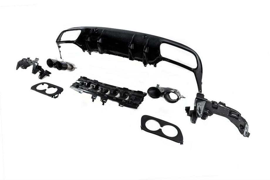 Mercedes C-class W205 2014-2021 Tylny dyfuzor z końcówkami wydechu (do Coupe Design AMG43) Zdjęcia 4
