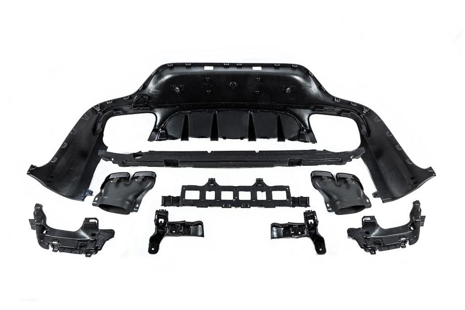 Mercedes GLC coupe C253 2016-2023 Tylny dyfuzor z końcówkami Black (Design AMG63) Zdjęcia 7