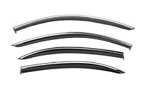 Mercedes S-class W221 2005-2013 Deflektory szyb z chromowaną listwą Niken Luxury (Długie, 4 szt.) zdjęcia 1