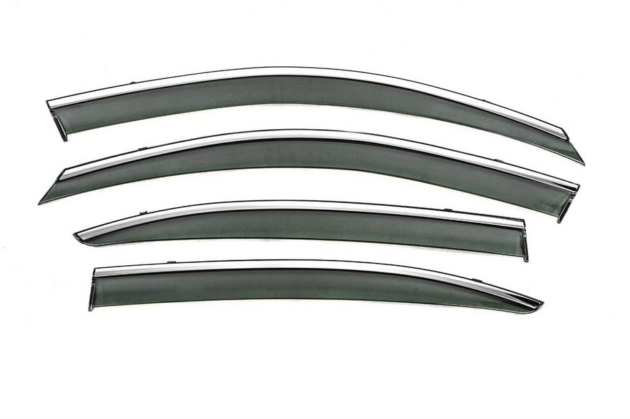 Skoda Octavia II A5 2010-2013 Deflektory szyb z chromowaną listwą Niken Luxury (SD, 4 szt.) Image