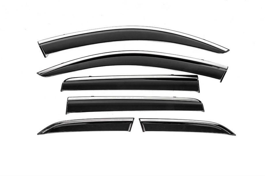 Mitsubishi Outlander 2012-2021 Deflektory szyb z chromowaną listwą Niken Luxury (6 szt.) Image