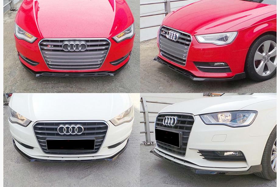 Audi A3 2012-2020 Dokładka lip przedniego zderzaka DPT V-3 (Sedan/HB, czarny połysk) Image