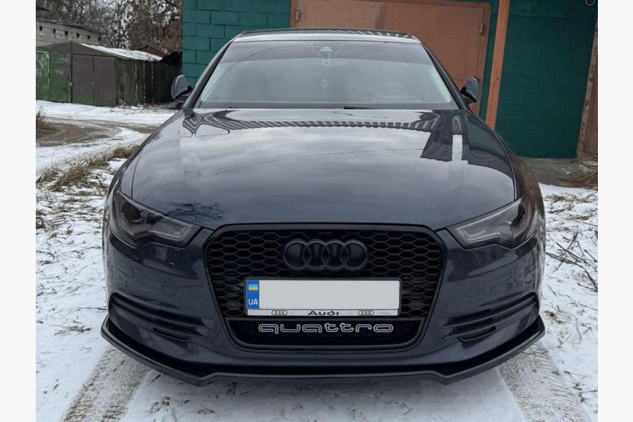 Audi A6 C7 2011-2017 Nakładka przednia Lip DPT V-2 (do S-Line, 2011-2015) (czarny połysk) Image