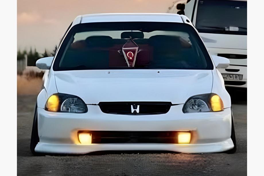 Honda Civic 1995-2001 Przedni splitter DPT V-1 (Czarny Połysk) Image