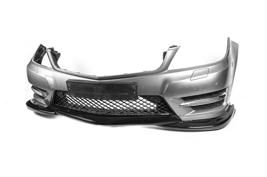 Mercedes C-class W204 2007-2015 Nakładka na Zderzak Przedni DPT V2 (2011-2015, Czarny Połysk) Zdjęcia 10