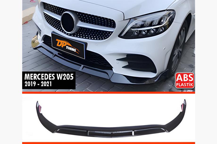 Mercedes C-class W205 2014-2021 Przedni splitter DPT (2019-2021, tylko do AMG-Line, Czarny Połysk) Zdjęcia 2
