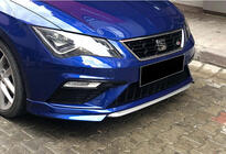 Seat Leon 2013-2020 Przedni splitter DPT V-1 (2017-2020, Czarny Połysk) zdjęcia 1