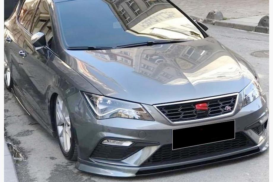 Seat Leon 2013-2020 Przedni splitter DPT V-2 (2017-2020, Czarny Połysk) Image