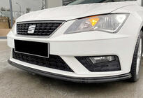 Seat Leon 2013-2020 Przedni splitter DPT V-4 (2017-2020, Czarny Połysk) zdjęcia 1