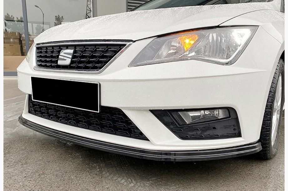 Seat Leon 2013-2020 Przedni splitter DPT V-4 (2017-2020, Czarny Połysk) Image