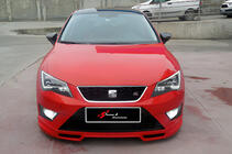 Seat Leon 2013-2020 Przedni splitter DPT V-4 (2013-2016, Czarny Połysk) zdjęcia 1