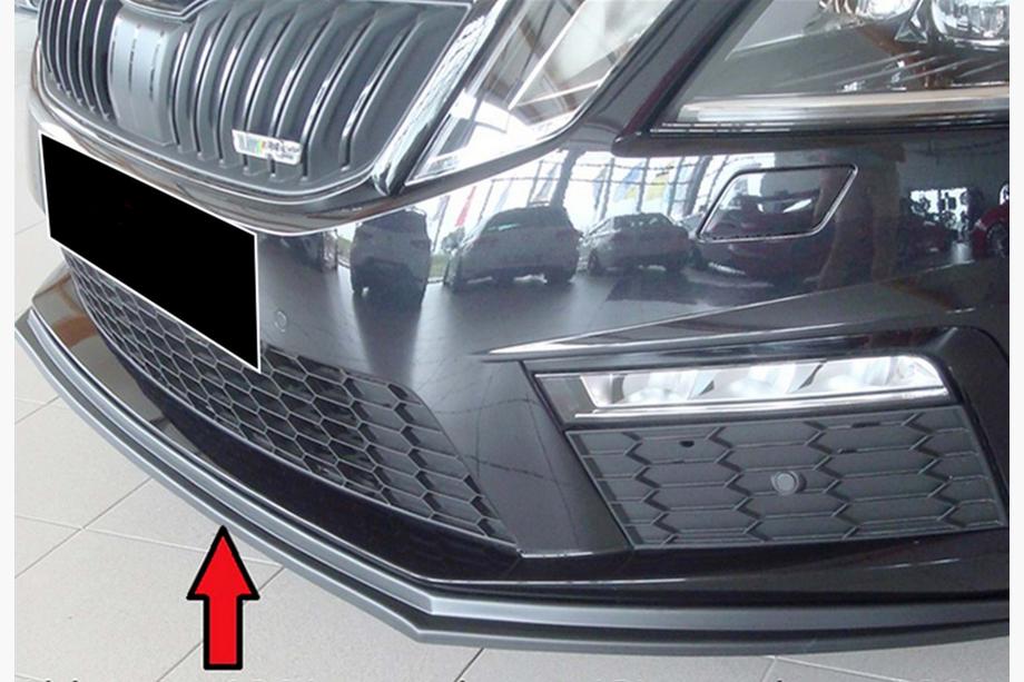 Skoda Octavia III A7 2013-2019 Przedni splitter DPT V-2 (2017-2019 RS, Czarny Połysk) Image