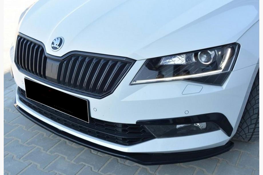 Skoda Superb 2015-2024 Przedni splitter DPT V-2 (2015-2020, Czarny Połysk) Zdjęcia 2