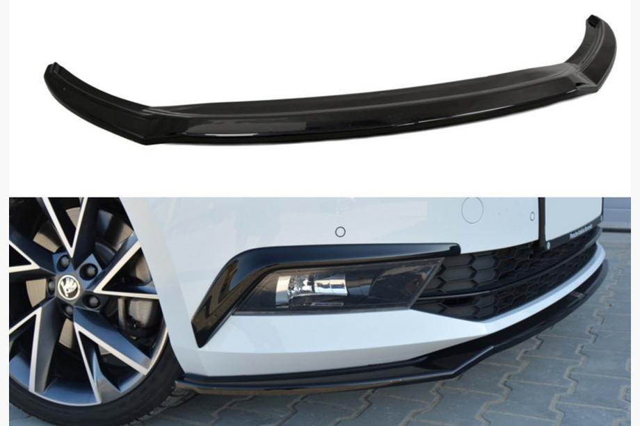 Skoda Superb 2015-2024 Przedni splitter DPT V-2 (2015-2020, Czarny Połysk) Image